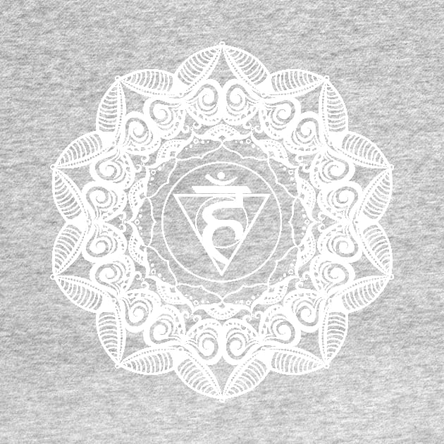 Throat Chakra Mandala - 04 WO by Serena King